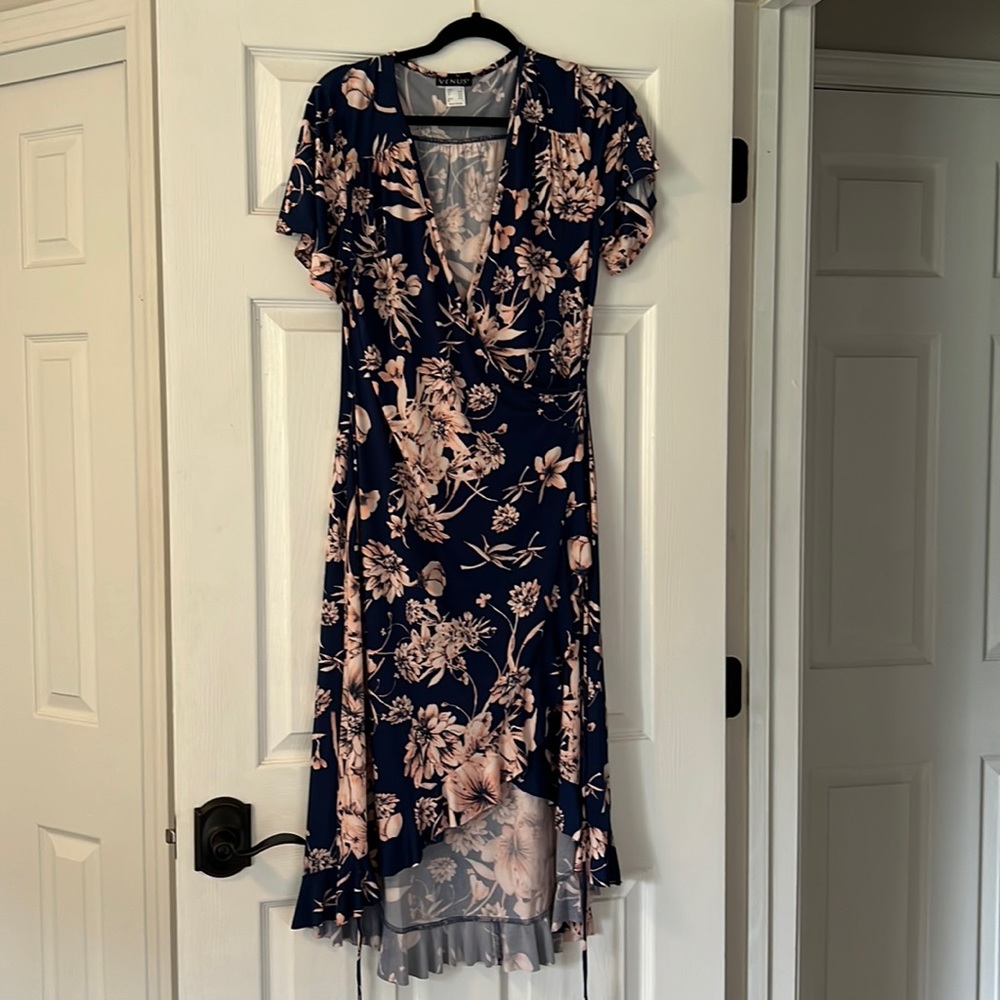 Floral faux wrap dress